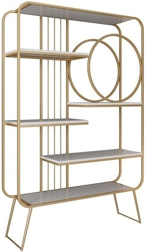 RENEESME Bookshelf Home Storage Rack Floor Subway Art Bookshelf Living Room Porch Display Rack Bookcase Office Partition Decorative Rack Bookshelves and Bookcases (Color : A, Size : 120 * 30 * 180cm)