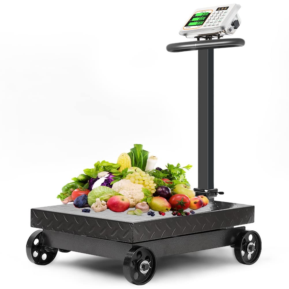 CAIYONG Foldable Scale Weight Electronic Platform High-Definition LCD Display Digital Floor for Luggage Shipping Package Computing Postal Shop Weighing (Size : 150kg/50g) (300kg/100g)