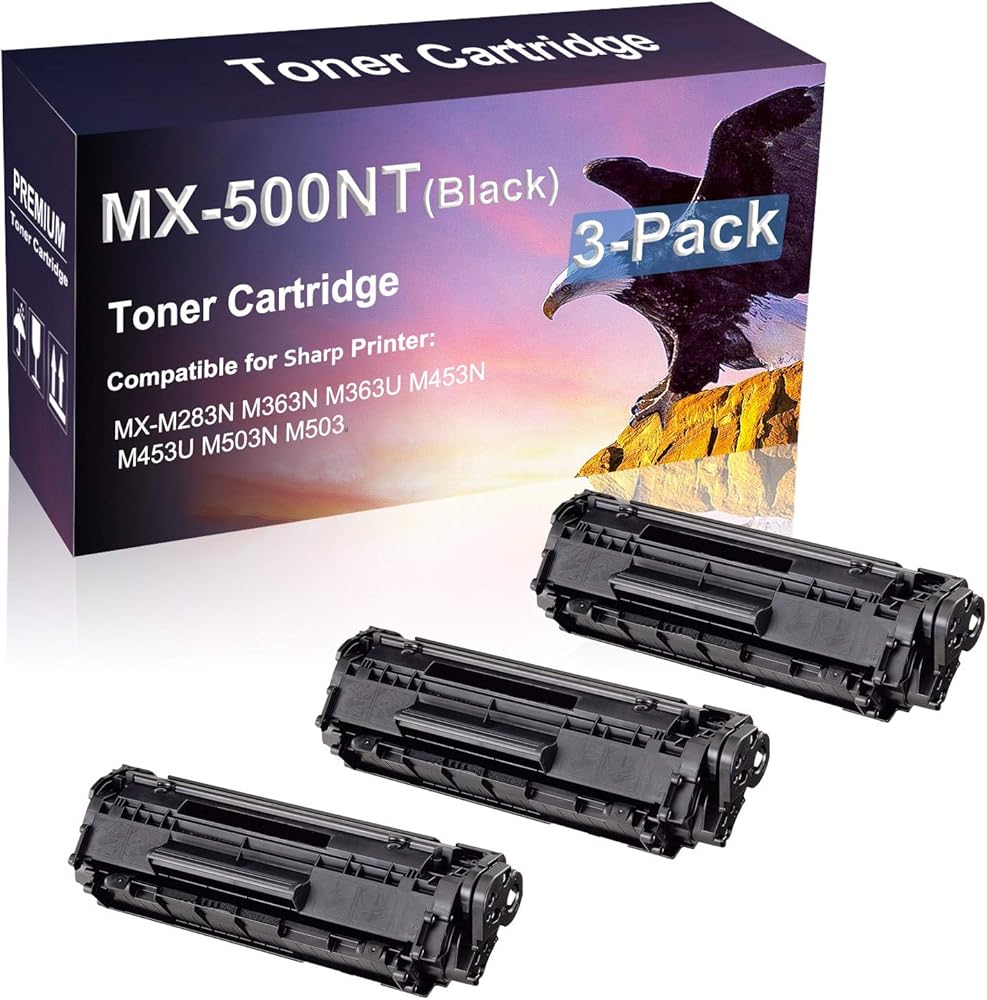 Credibility Store 3 Pack Compatible High Capacity MX-500NT Laser Printer Toner Cartridge use for Sharp M503N Printer (Black)