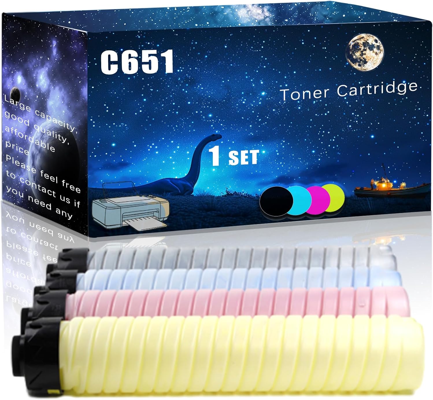 MUCQL C651 Compatible Toner Cartridge Replacement for Ricoh High Yield Compatible Pro C651EX Pro C751 Pro C751EX Printers, Meet Printing Needs (4-Pack BK/C/M/Y)