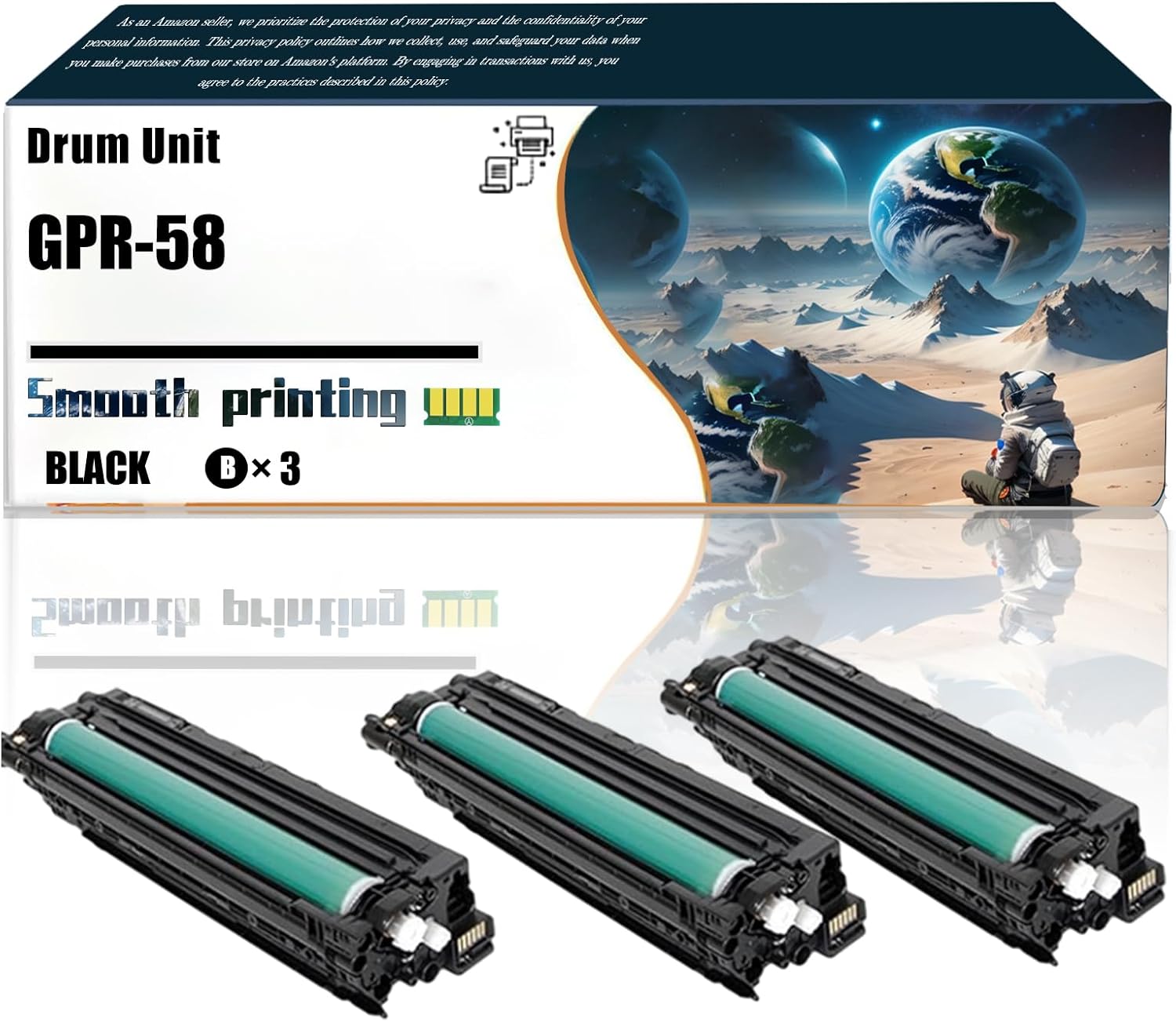 Replacement Parts Drum Unit GPR-58 Compatible with Canon imageRUNNER Advance C256iF II C256iF III C356iF II C356iF III DX C257iF DX Printers (3 Pack Black)