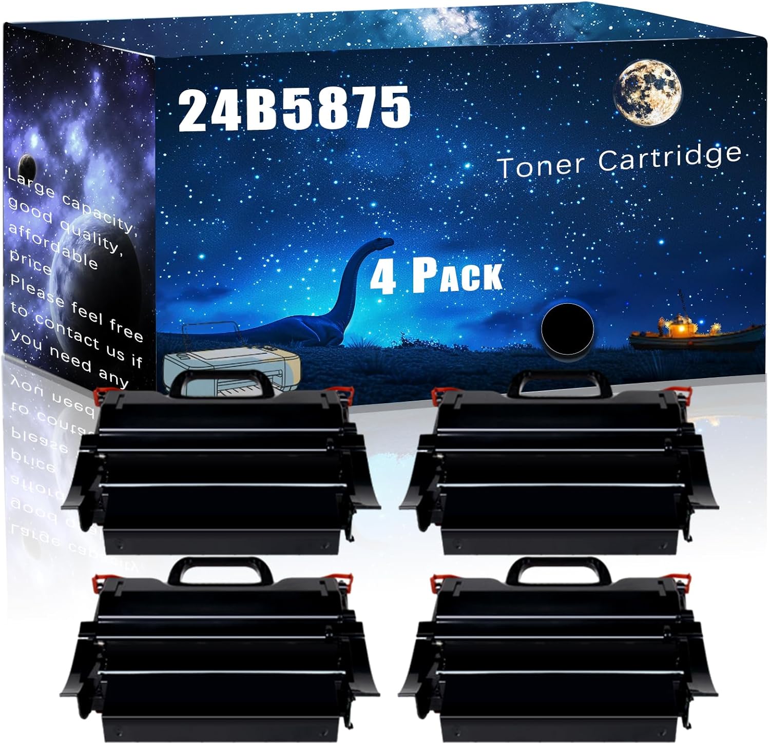 24B5875 Compatible Toner Cartridge Replacement for Lexmark High Yield Compatible XS651de MFP XS652de MFP XS654de MFP XS658dfe MFP XS658dme MFP Printers, Meet Printing Needs (4 Pack Black)