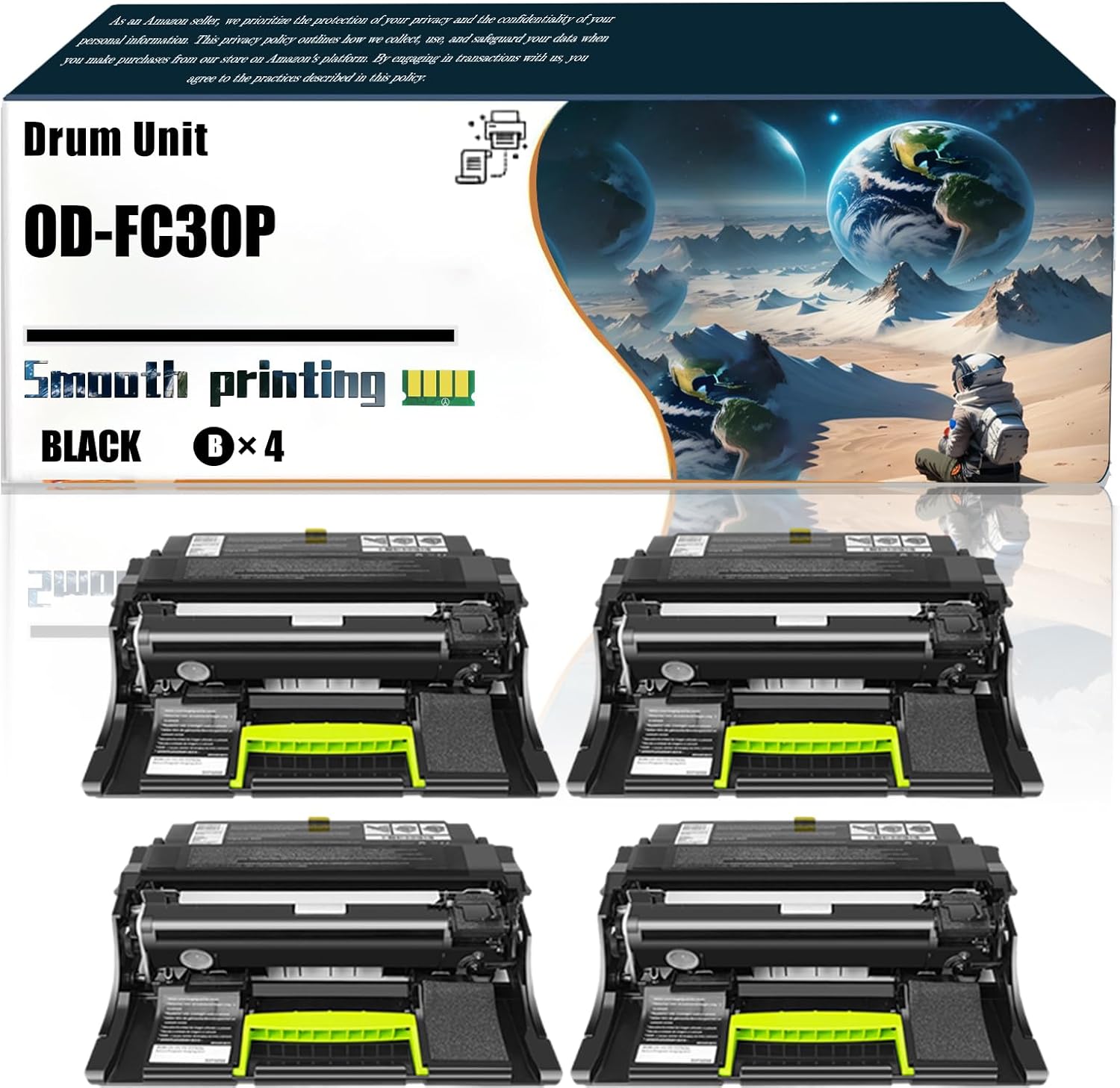 LSSF Replacement Parts Drum Unit OD-FC30P Compatible with Toshiba e-Studio 305cs 305cp 306cs Printers, Contains Chip and Clear Printing (4 Pack Black)