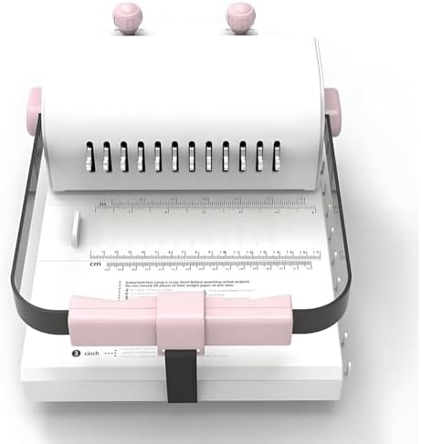 Hiedmeil Electric Hole Puncher Double Coil Binding Machine with Ruler - Punches Up to 20 Sheets for Notebooks, DIY Projects, and Paper Crafting