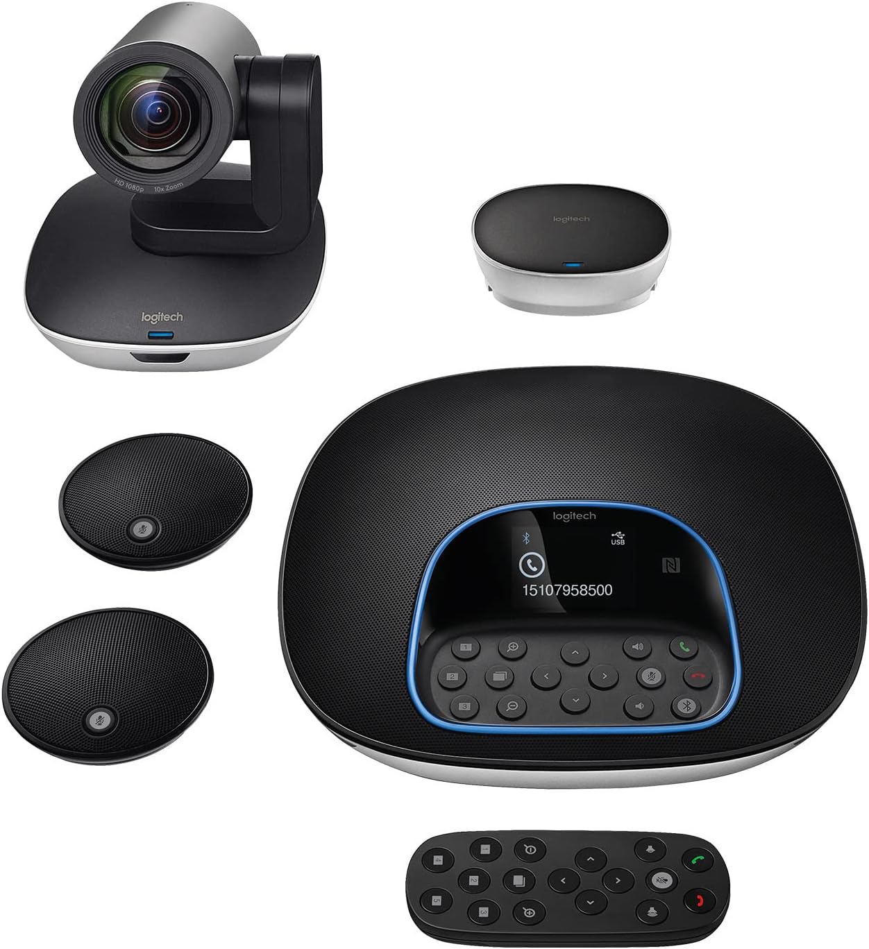 Logitech Group Video Conferencing Bundle with Expansion Mics for Big Meeting Rooms