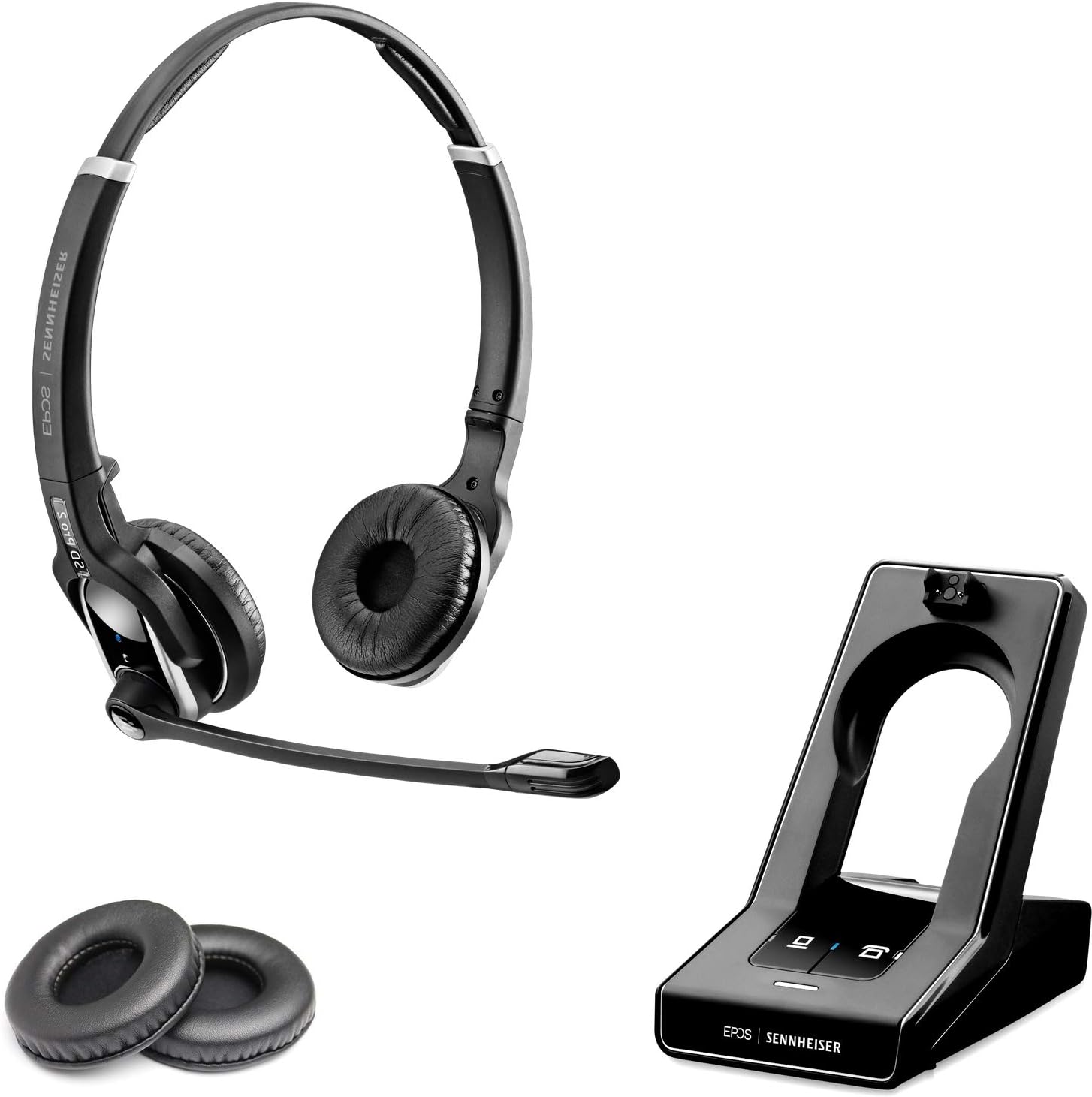 Sennheiser SD PRO2 - Stereo (Duo) Deskphone Cordless Headset - Cordless Headset for PC/MAC and Desk Phones - Cisco, Polycom, Avaya, Yealink, ShoreTe, Mitel - Cushions Included