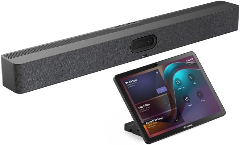 Yealink MeetingBar A50-031 Video Collaboration System with CTP25 Touch Console, All-in-One Conference Bar, Triple 50MP Cameras, 4K Resolution, for Medium to Large Rooms