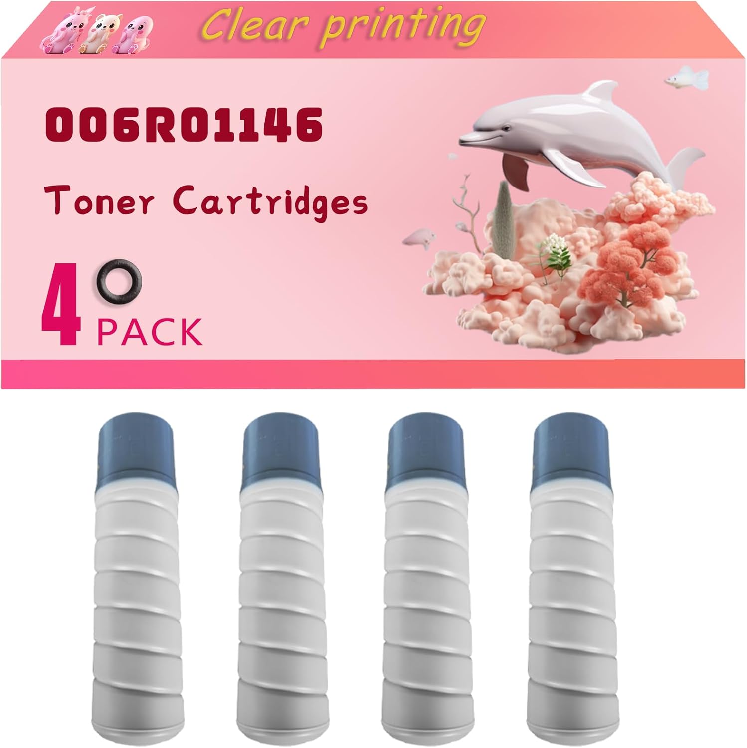 006R01146 Toner Cartridges Compatible for Xerox CopyCentre 5765 5775 5790 M165 M175 Pro 165 Pro 175 Pro 265 Pro 275 Printers, High Yield 90000 Pages, Clear Bright Colors (4 Pack Black)