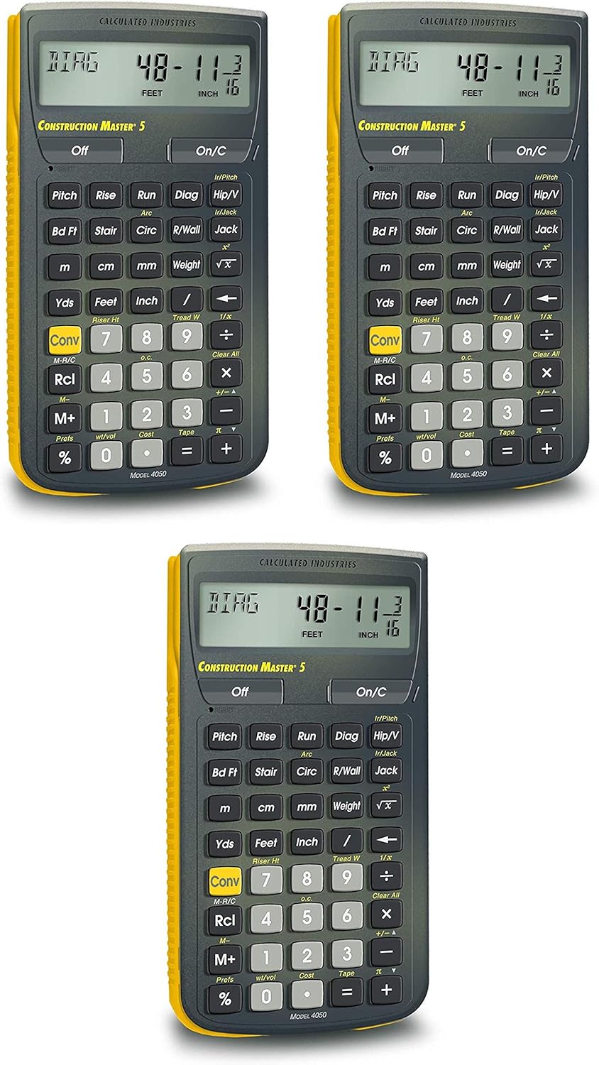 Calculated Industries 4050 Construction Master 5 Construction Calculator Pack of 3