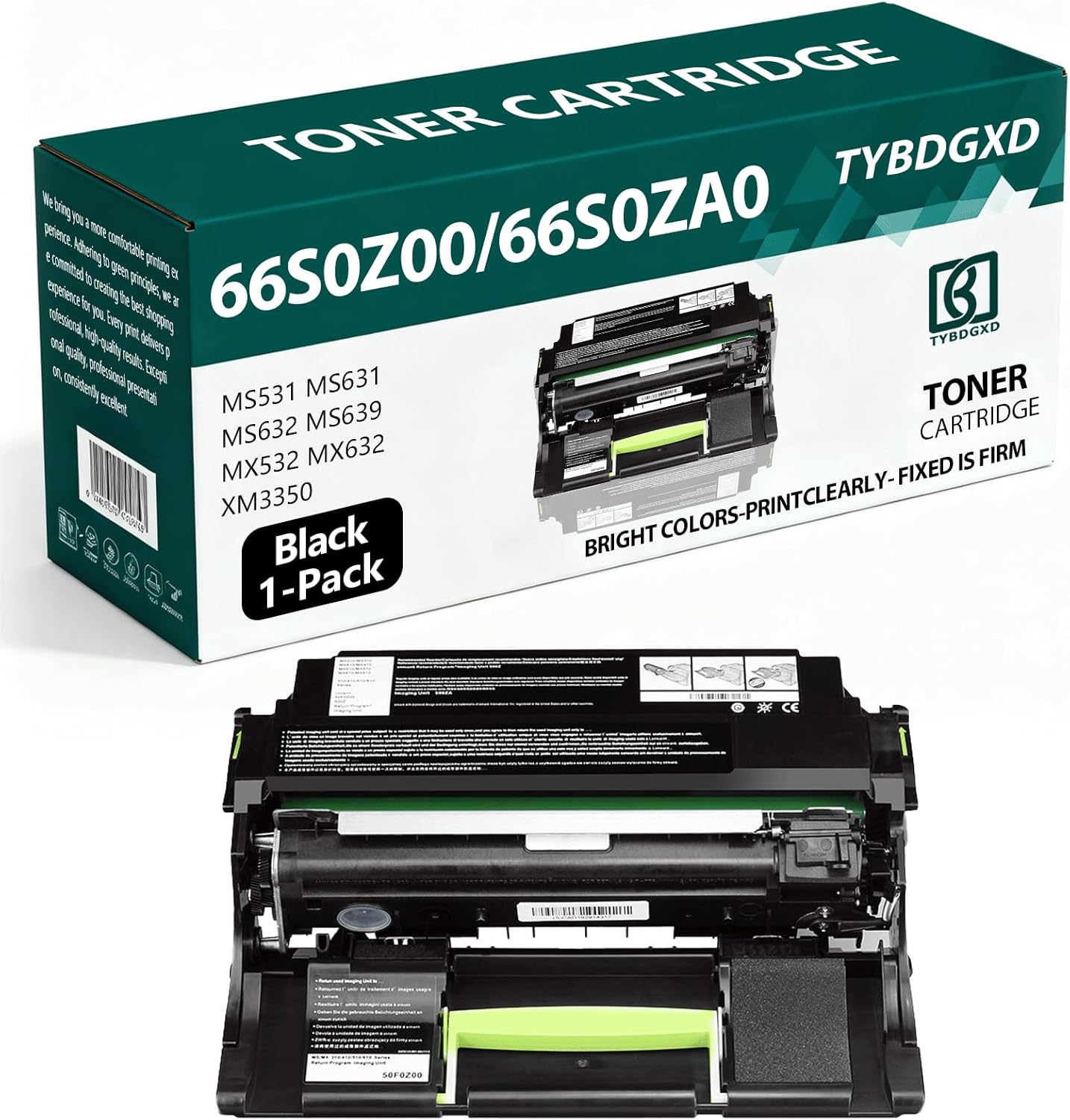 TYBDGXD 66S0Z00 66S0ZA0 High Yield Black 75,000 Pages Imaging Unit Compatible for Lexmark Compatible Replacement for Lexmark MS531 MS631 MS632 MS639 MX532 MX632 XM3350 Printers,1-Pack