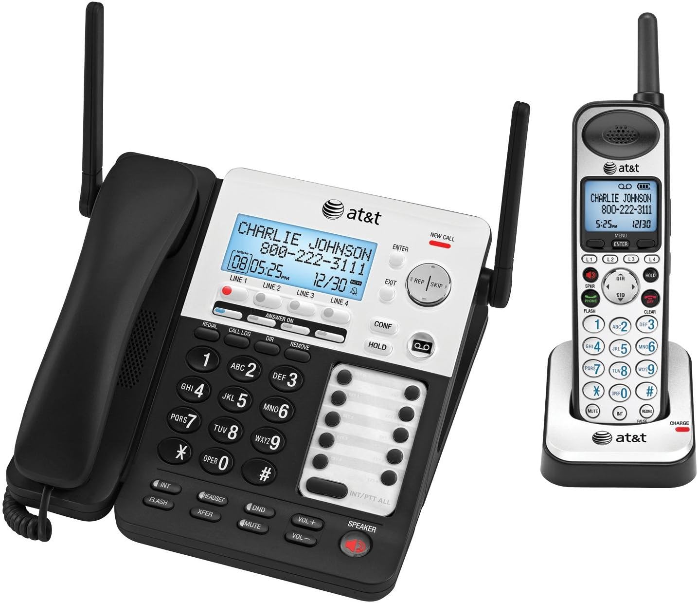 Corded/cordless Expandble 4-line Phone System