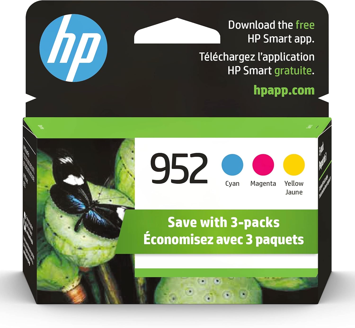 HP 952 Cyan, Magenta, Yellow Ink Cartridges | Works with Printer Series: OfficeJet 8702, OfficeJet Pro 7720, 7740, 8210, 8710, 8720, 8730, 8740 | Eligible for Instant Ink | N9K27AN, Pack of 24