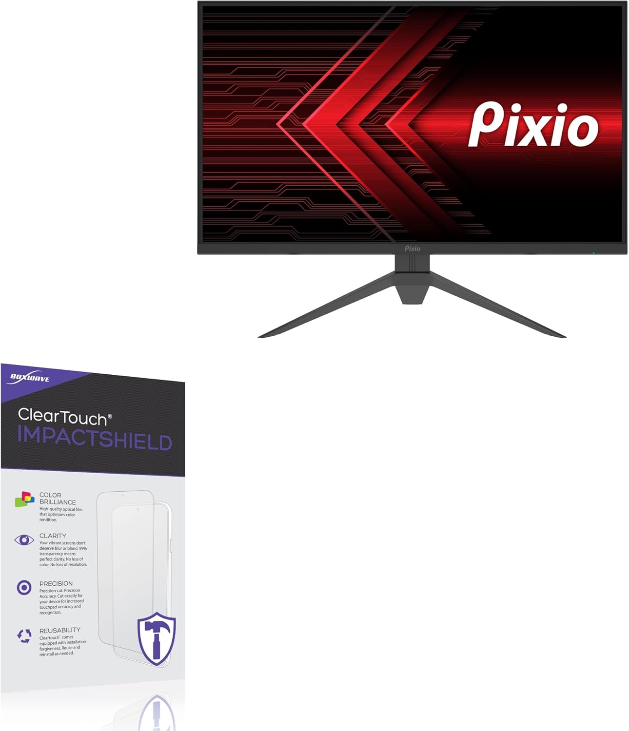 BoxWave Screen Protector Compatible With Pixio PX273 - ClearTouch ImpactShield (2-Pack), Impenetrable Screen Protector Flexible Film