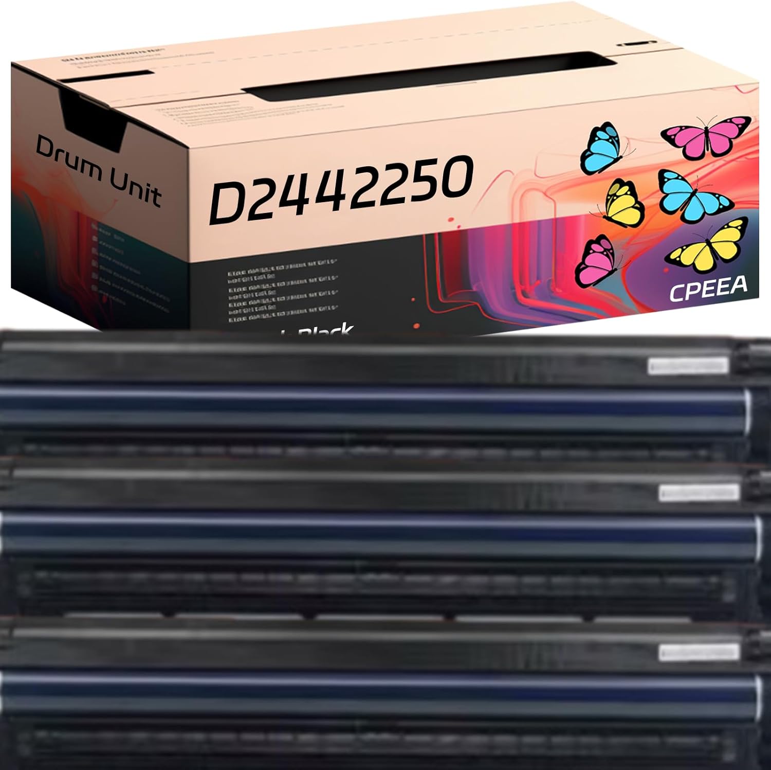 Compatible for Ricoh D2442250 Drum Unit Work for Ricoh MP C2004ex C2504 C2504ex C2004 Printers, with Chip, High Yield 70000 Pages, Clear Printing (3 Pack Black)