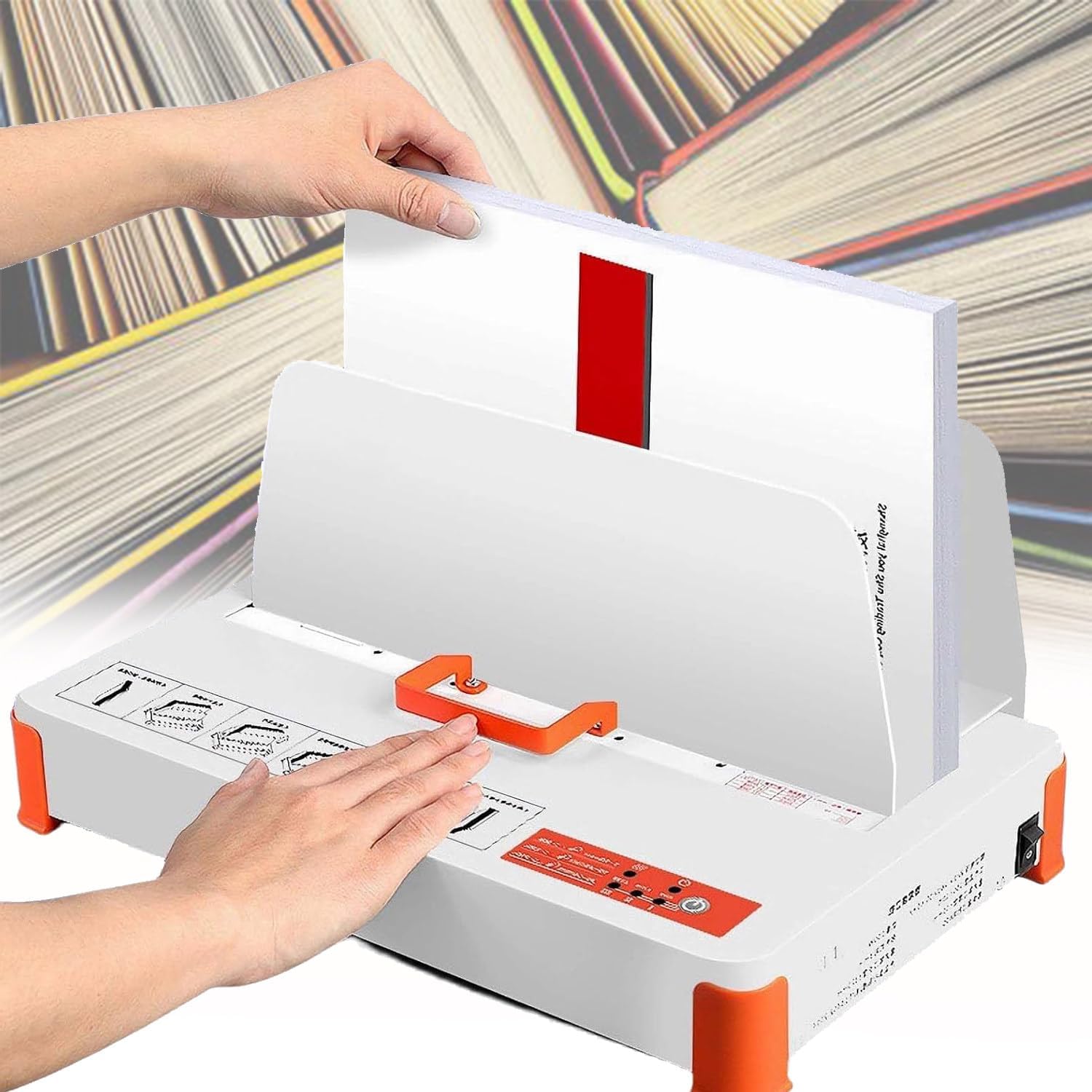 DPLWJPP Automatic Glue Binding Machine,Document Contract Binding Machine,500 Sheets Capacity, 50mm Maximum Binding Thickness,3 Levels of Temperature Adjustment