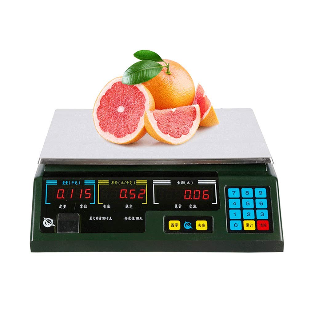 Postal Scales Digital Weight for Packages Kitchen Scale Highly Accurate Multifunction Food Household Stainless Steel Plates Precise and Tare Function Electronic (Size : 30KG/10G) (30KG/10G)
