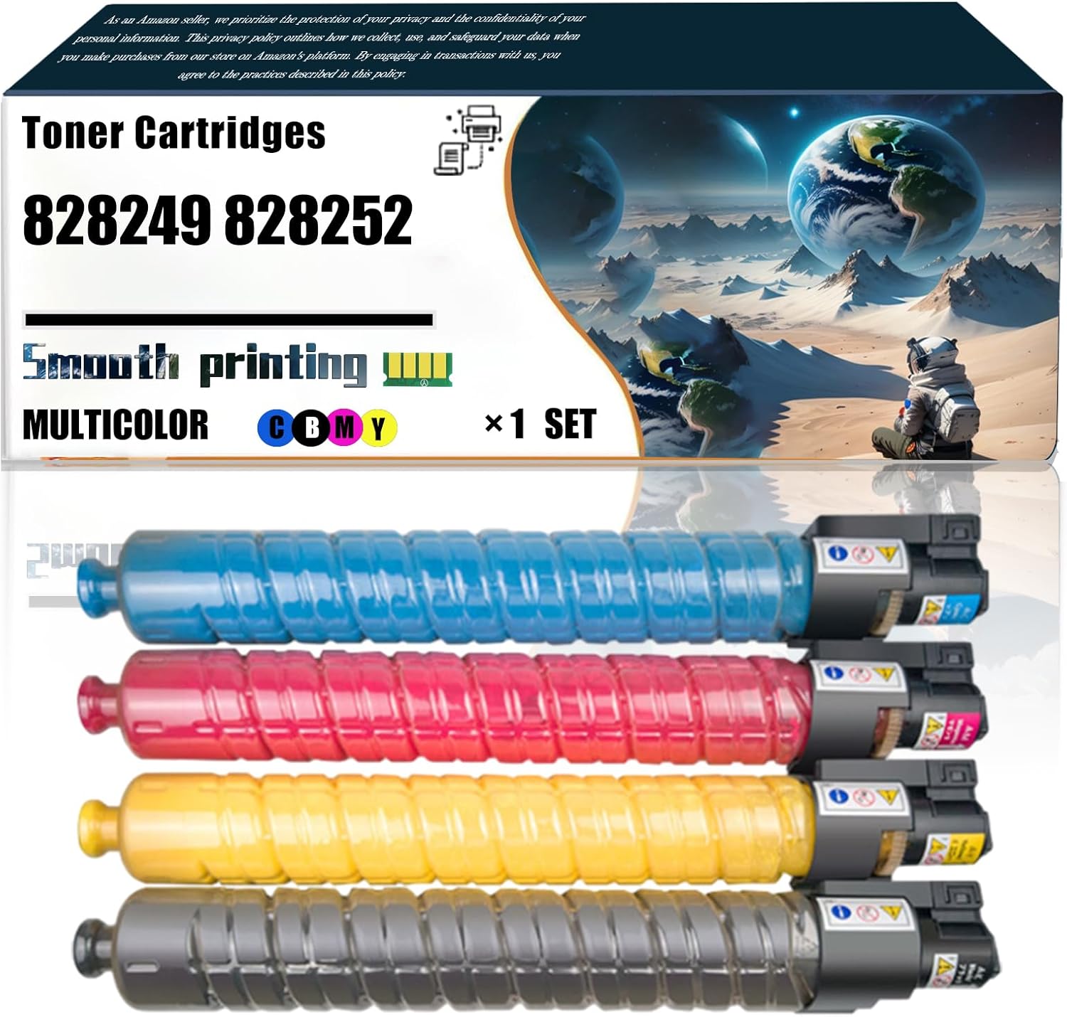 LSSF Replacement Parts Toner Cartridges 828249 828252 828251 828250 Compatible with Ricoh Pro C901 C901S Printers, Contains Chip and Clear Printing (4-Pack BK/C/M/Y)