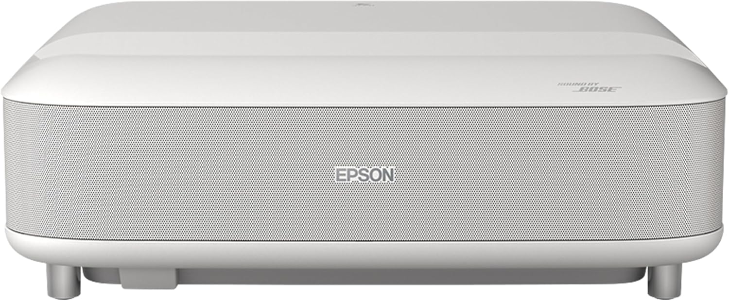 Epson Lifestudio Grand Ultra Short Throw Laser Projector 4K PRO-UHD, Sound by Bose Technology and Downloadable App, Built-In Google TV for Easy Streaming, Plus 3-Chip 3LCD Technology - White