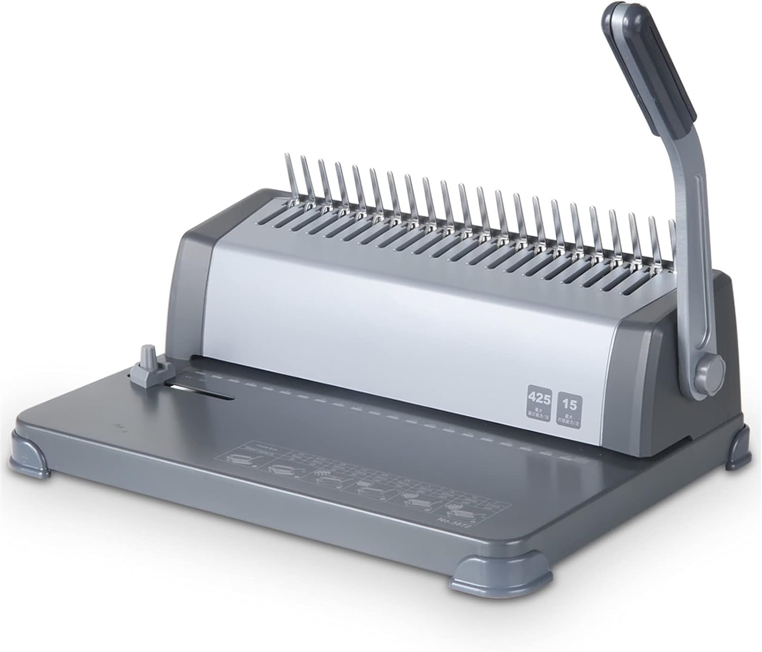 JKSVTF Heavy Duty Bookbinding Machine Heavy Duty 350 Pages 21 Rectangle Hole Paper Comb Binding Machine with Handle Office Financial Binding Machine