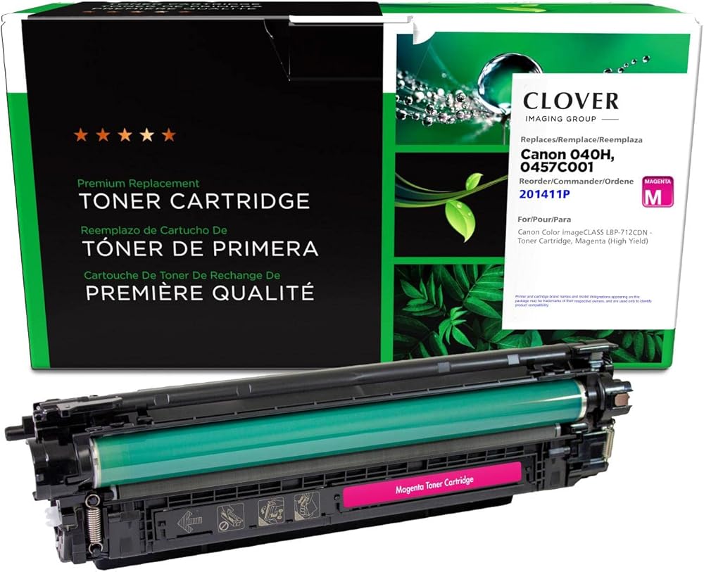 Clover Remanufactured High Yield Toner Cartridge Replacement for Canon 040H (0457C001) | Magenta