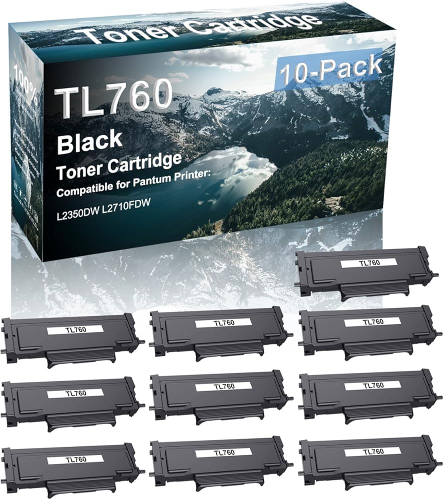 10-Pack Compatible High Capacity TL760 Printer Cartridge use for Pantum L2350DW L2710FDW Printer (Black)
