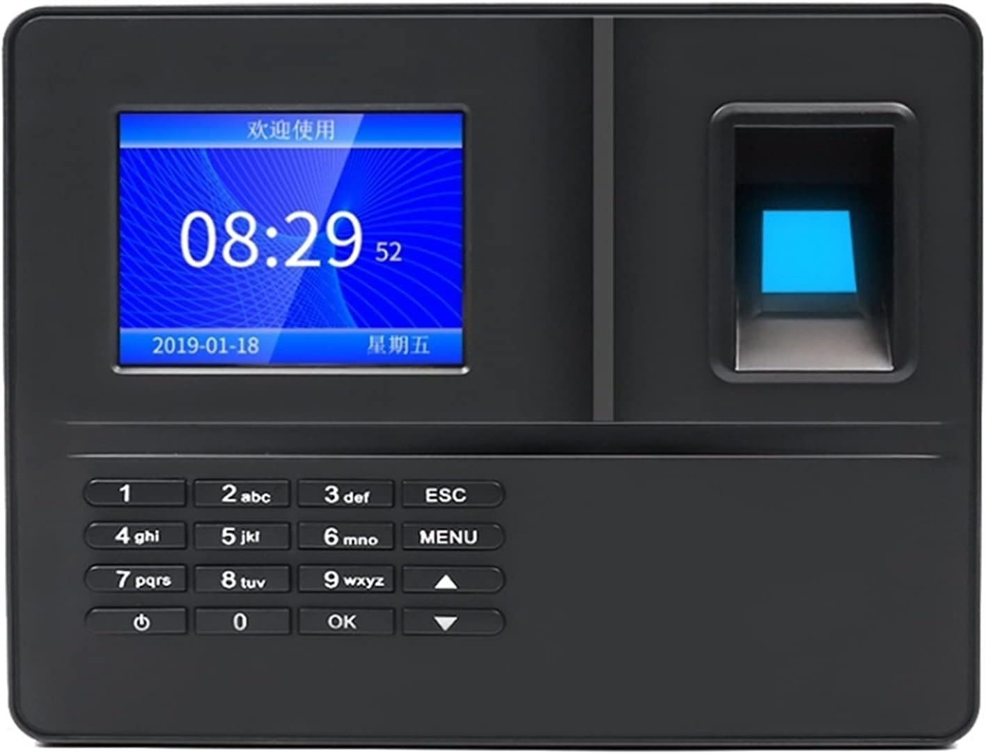 Time Clock Fingerprint Attendance Machine LCD Display USB Fingerprint Attendance System Time Clock Employee Checking-in Recorder Office Electronics Products,
