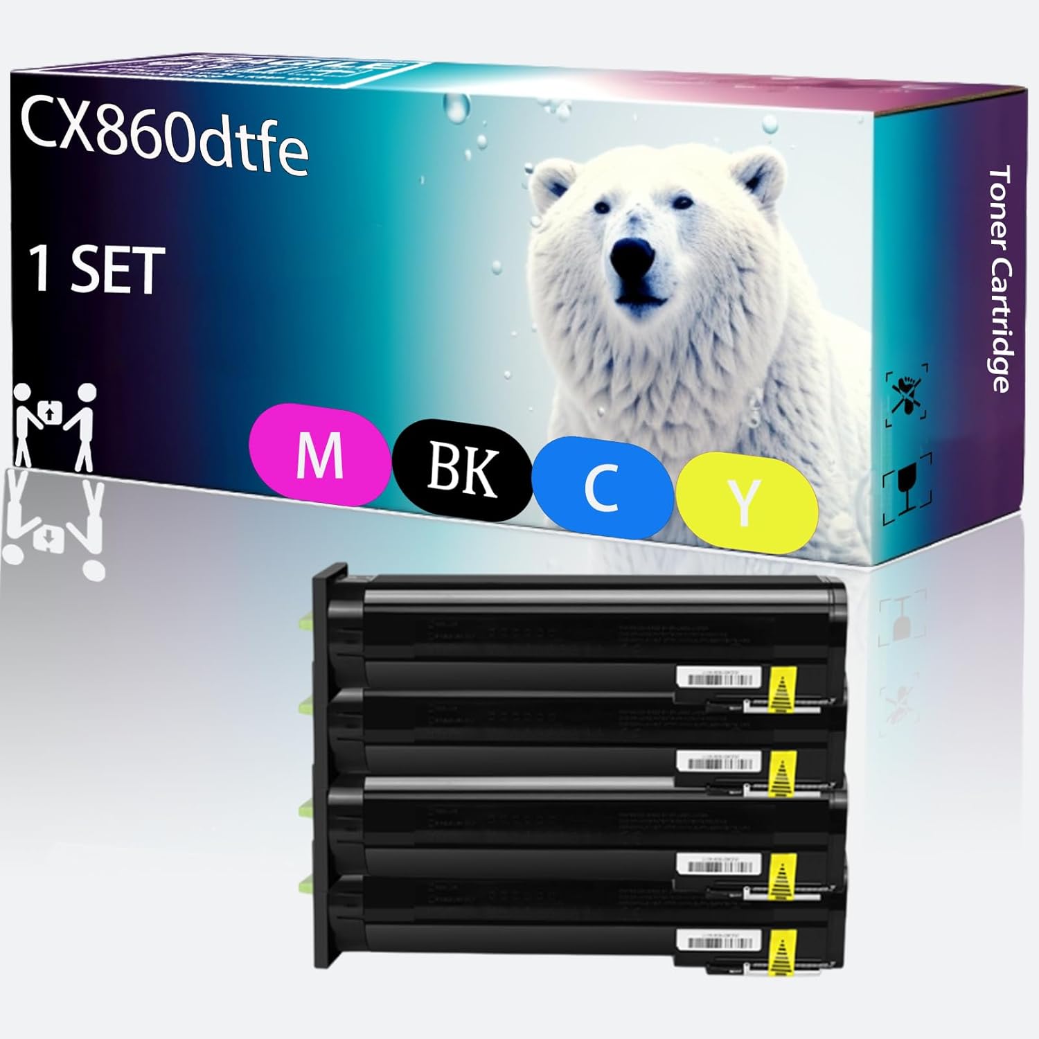 CX860dtfe Toner Cartridge Compatible for Lexmark 72k30k0 CX825de CX825dte CX825dtfe CX860dte Printer, High Printing Page Count 8000 Pages. (Multicolor)