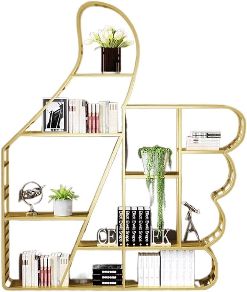 Book Shelf Bookcase Storage Display Bookshelf Creative Multi-layer Shelf Metal Bookshelf Floor-to-ceiling Bookshelf Suitable for Living Room Study Office Display Rack for CDs/Movies/Books/Display Shel