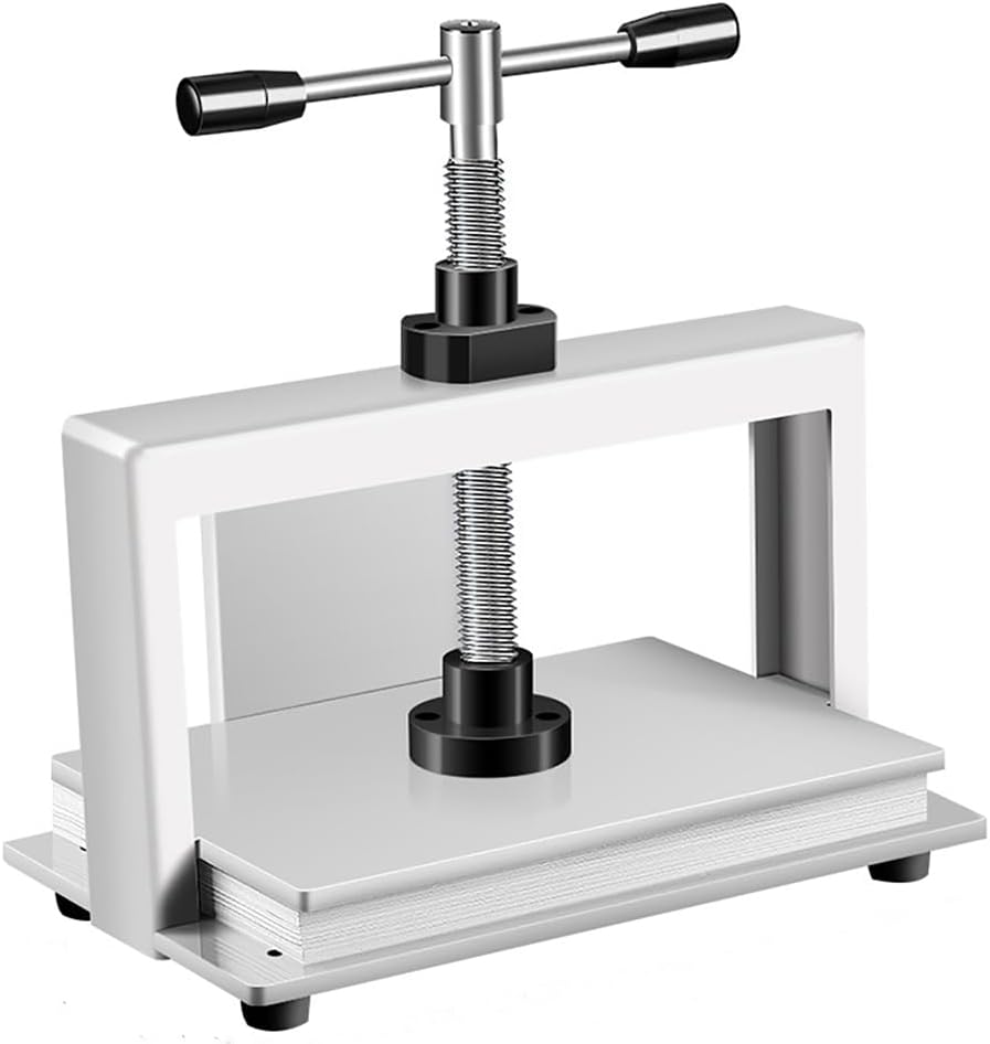 JIQHOHX Flat Paper Press Machine, Bookbinding Press Machine, A4/A3 Manual Book Flattening Nipping Machine, Press Paper Easily with Great Pressure, for Nipping Vouchers Books Invoices (A4)