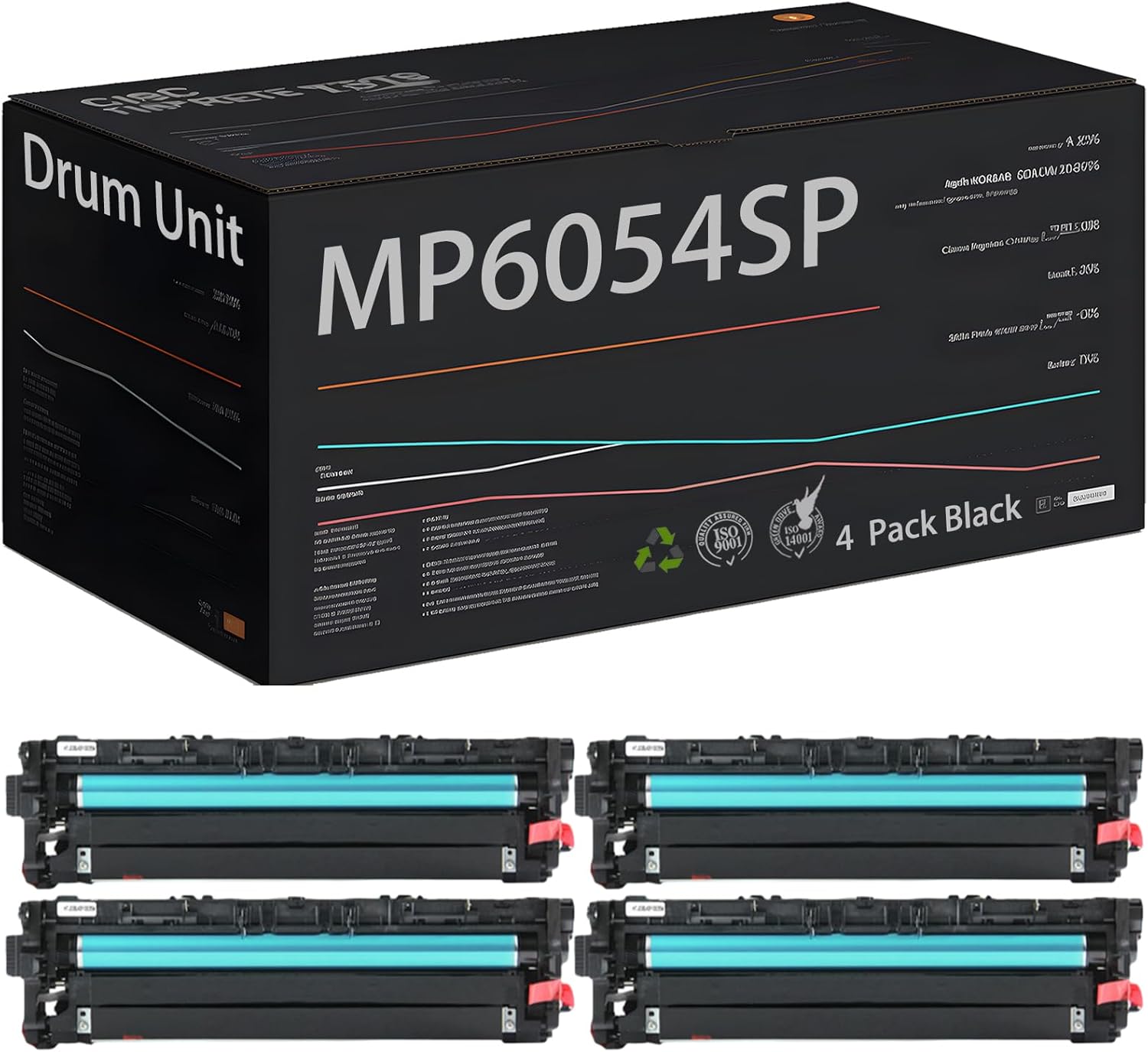 Wondrx Black Drum Unit Compatible for Ricoh MP4054SP MP4055 MP5054SP MP5055 MP6054SP MP6055 Printer - High Yield 120500 Pages (4 Pack Black)