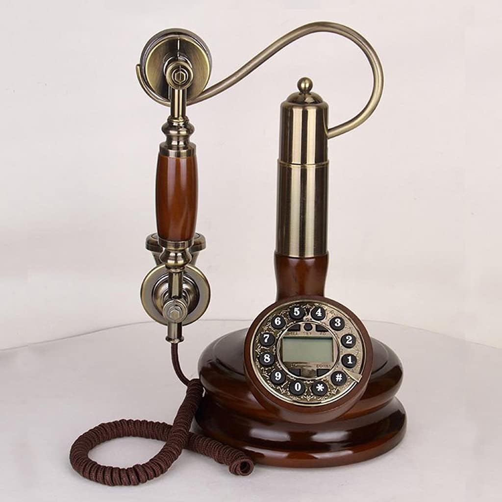 Solid Wood Landline Phone Sitting Room Antique Telephone Vintage Fixed Phone Home Fitted Landline Phone