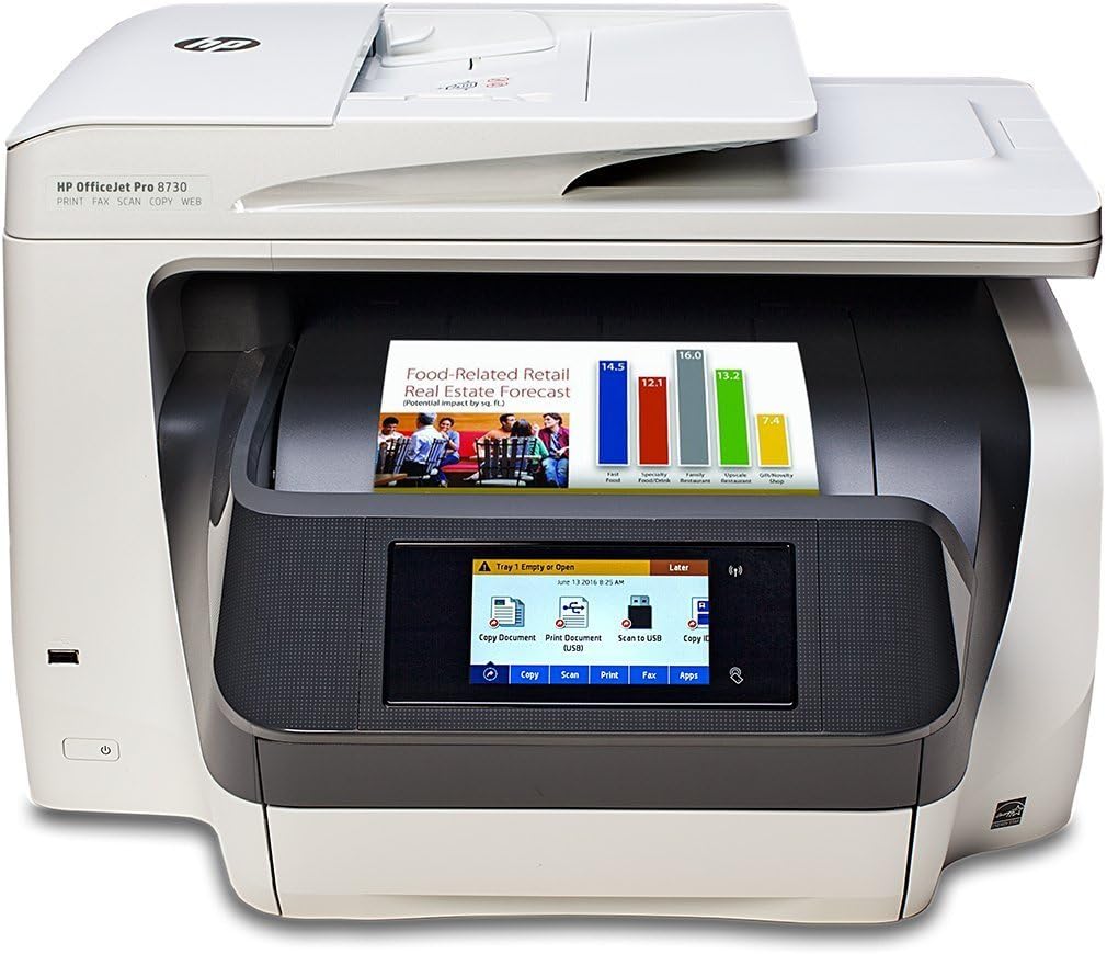 HP Officejet Pro 8730 Wireless Multi-Function All-in-One Color Photo Printer - with Mobile Printing