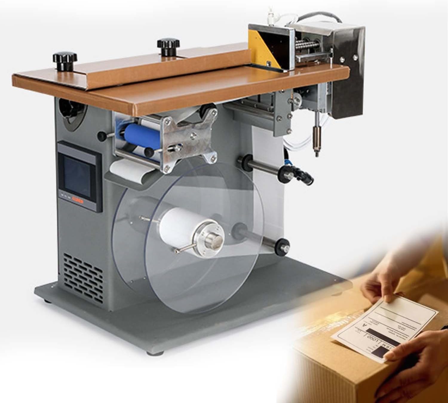 CUTANGELAR Pneumatic Operation Labeling Machine, Durable Flat Label Applicator, Requires External Air Compressor (≥0.6MPa) for Reliable Performance. and Electronic Product Labeling.