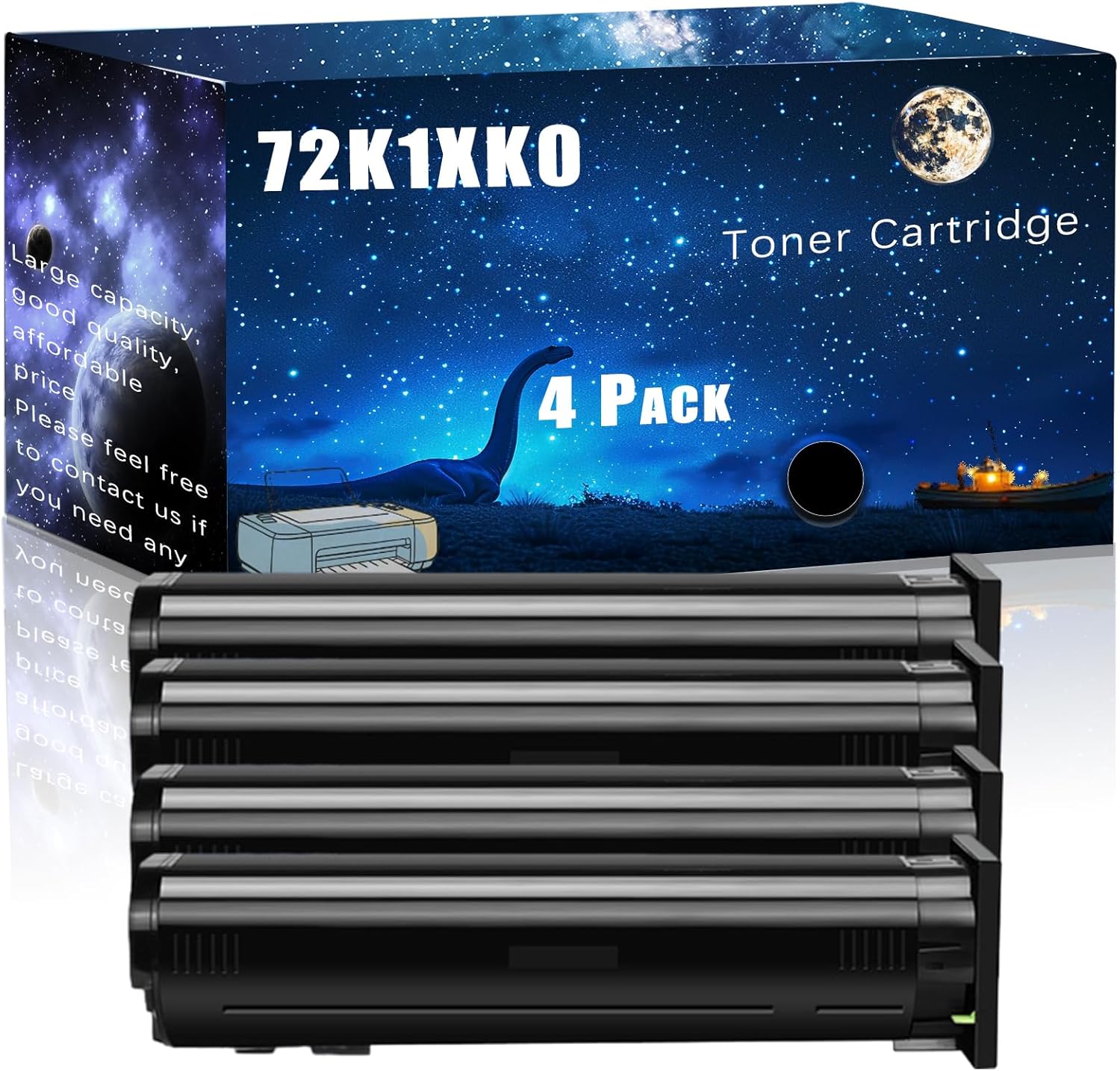 72K1XK0 Compatible Toner Cartridge Replacement for Lexmark High Yield Compatible CX860de CX860dte CX860dtfe Printers, Meet Printing Needs (4 Pack Black)