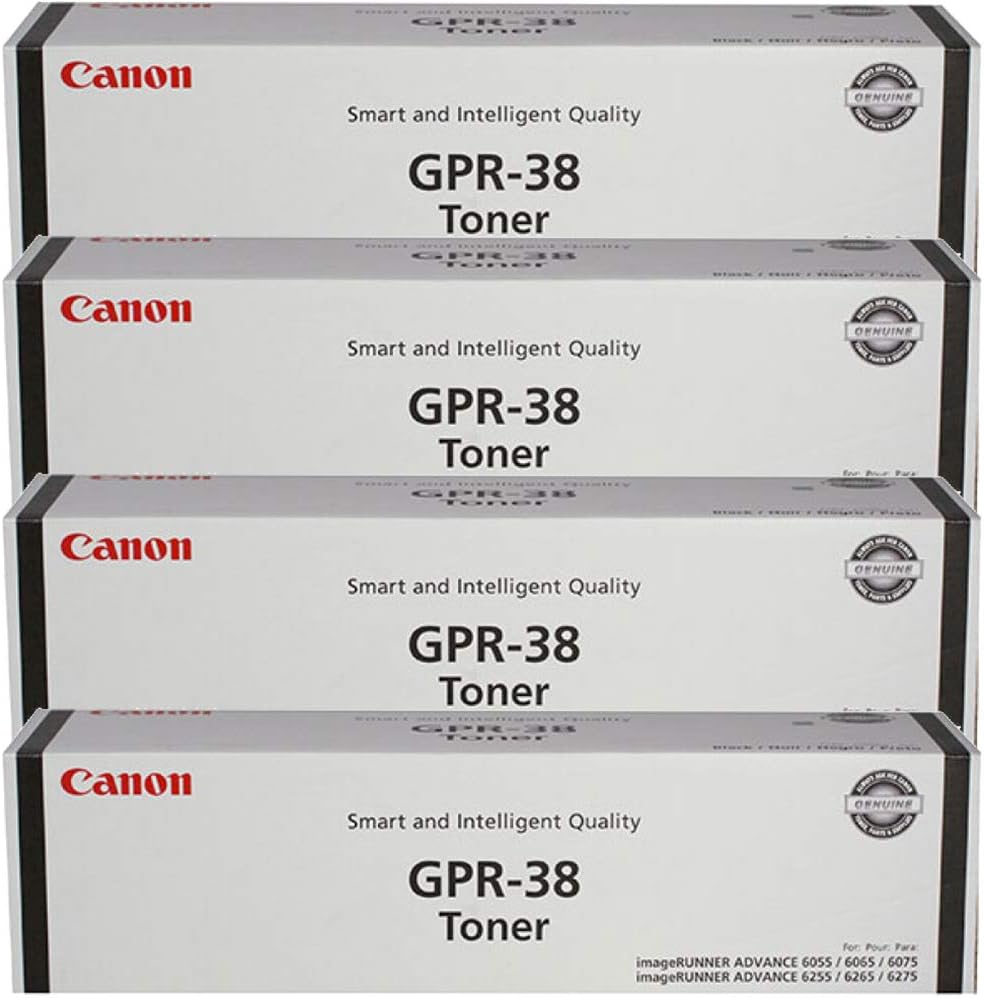 4 X CANON 3766B003AA GPR-38 Toner 56000 Page-Yield Black Simple To Install