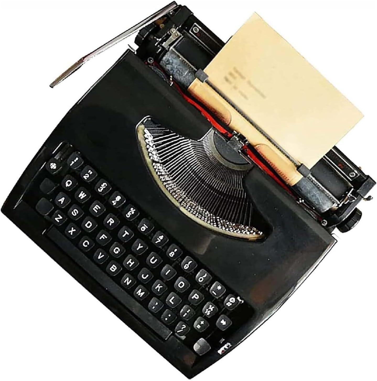 Classic Retro Manual Typewriter, Mechanical English Typewriter, Old-Fashioned Traditional Portable Manual, Vintage Finish Antique(Black)