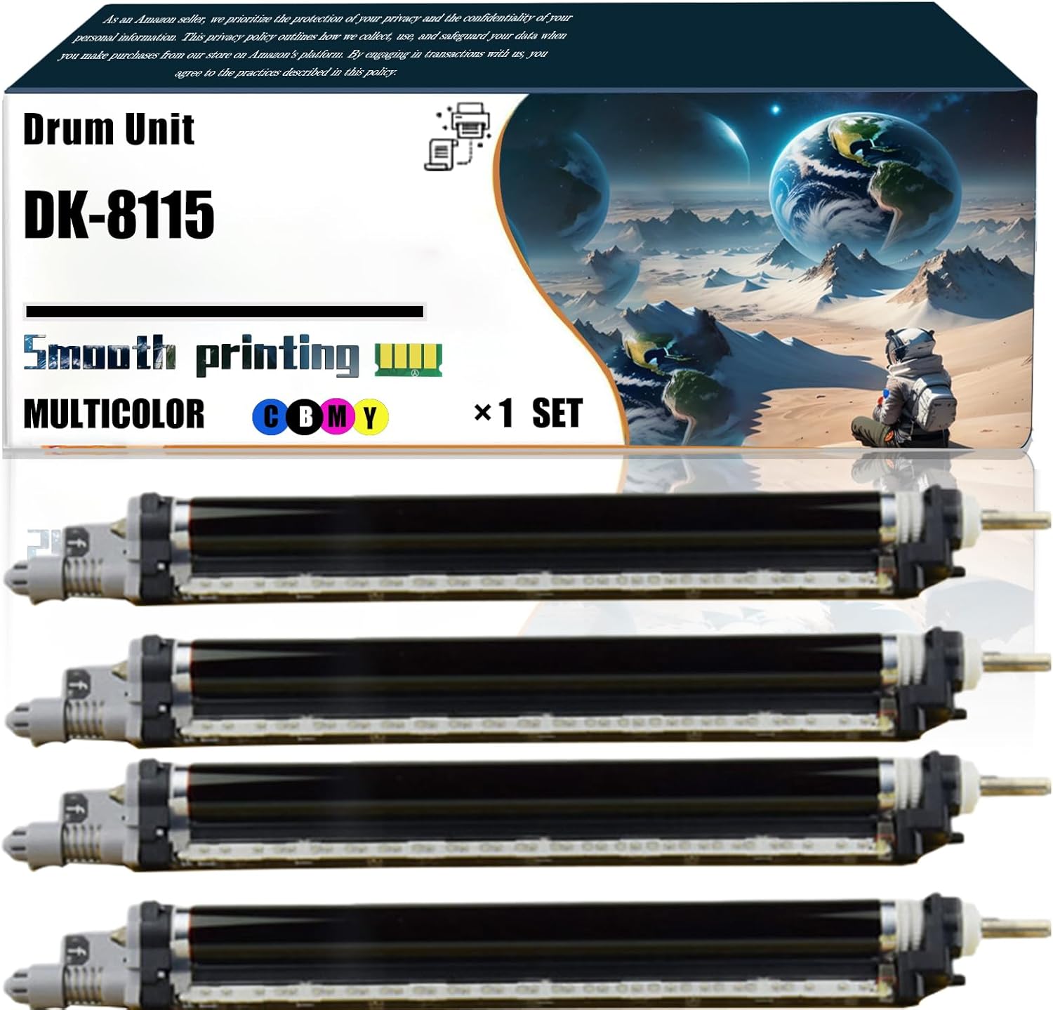 LSSF Replacement Parts Drum Unit DK-8115 Compatible with Kyocera ECOSYS M8124cidn M8130cidn Printers, Contains Chip and Clear Printing (4-Pack BK/C/M/Y)