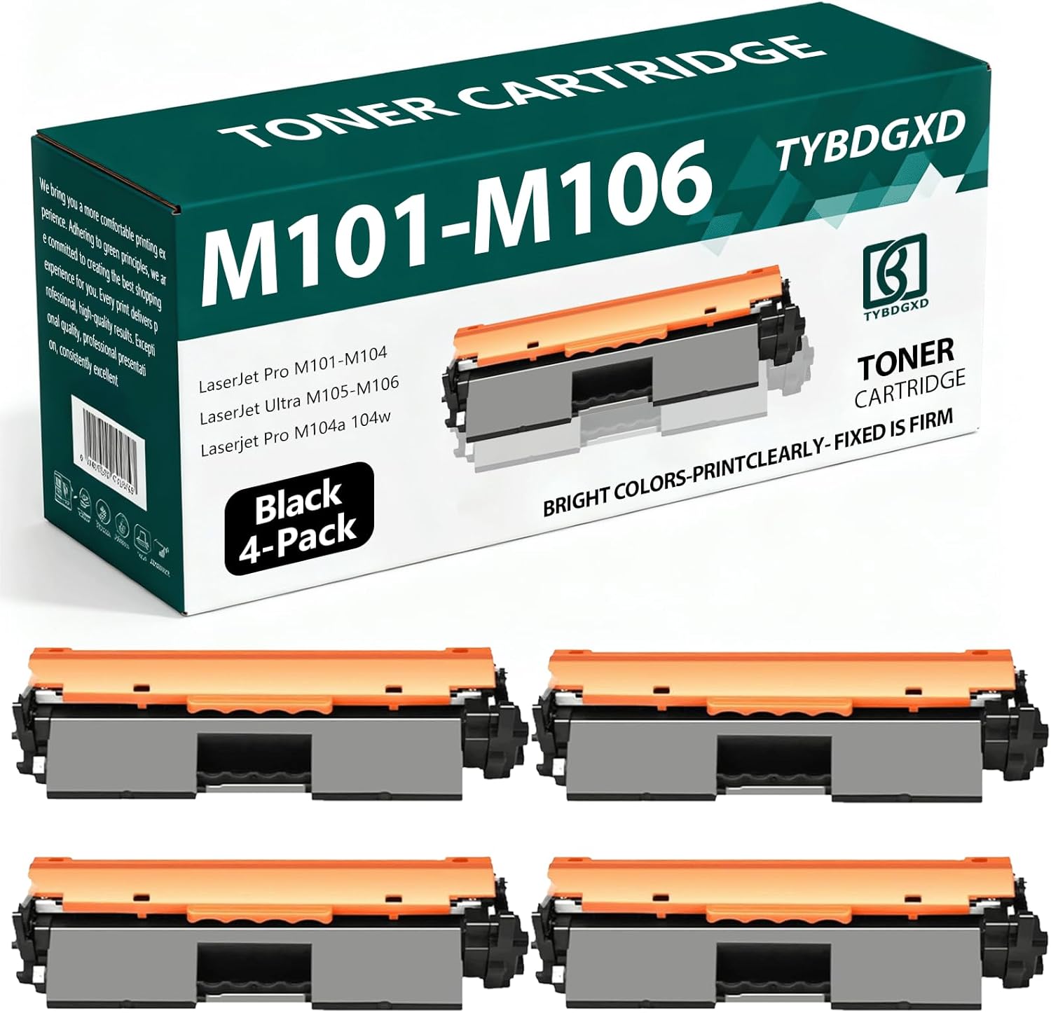 TYBDGXD M101-M106 High Yield Black 1,600 Pages Toner Cartridge Compatible for HP Compatible Replacement for HP LaserJet Pro M101-M104 M104a 104w Ultra M105-M106 Printers,4-Pack