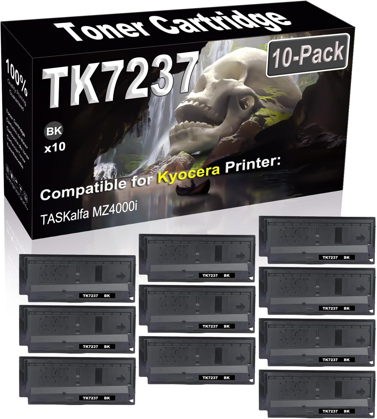 SINIYA 10-Pack (Black) Compatible High Yield TK7237 TK-7237 1T02ZS0US0 Laser Printer Toner Cartridge use for Kyocera TASKalfa MZ4000i Printer