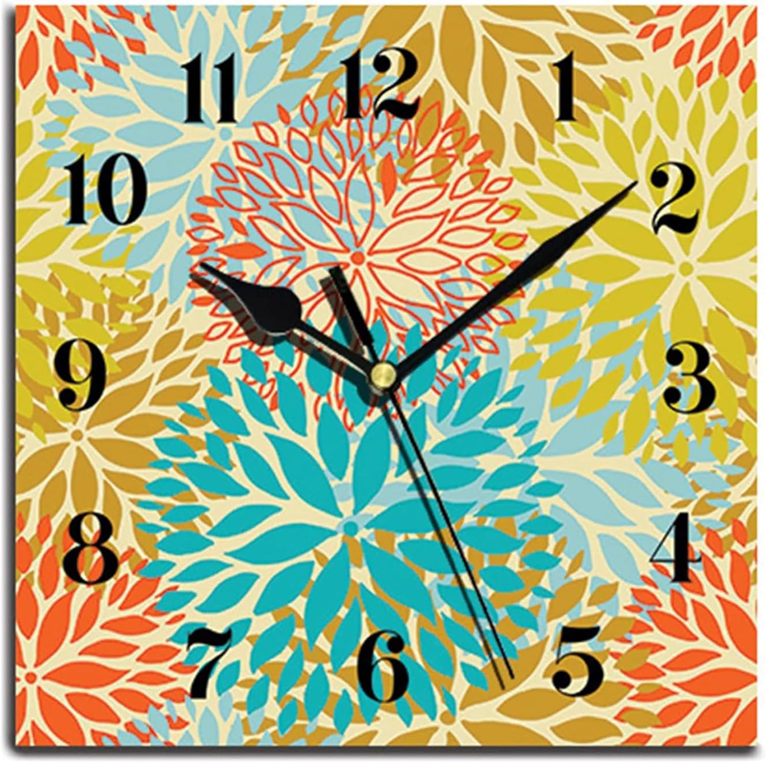 IIPOSAQQ Wall Clock, Square Wall Clock Wall Clock Silent Home Decor for Living Room, Bathroom, Bedroom, Kitchen, Office Or School,24x24CM