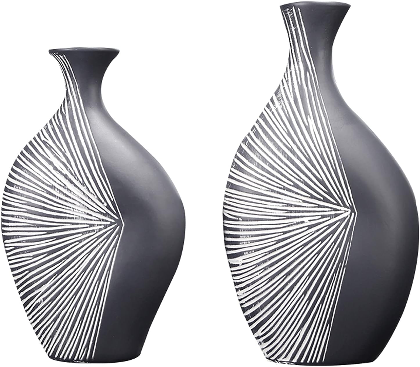 IIPOSAQQ Creative Ceramics Modern Arts Vases Black White Patterned Abstract Art Handmade Gift Decoration for Living Room Office Home Table Tabletop Decoration (Size : Small) (A Pair)