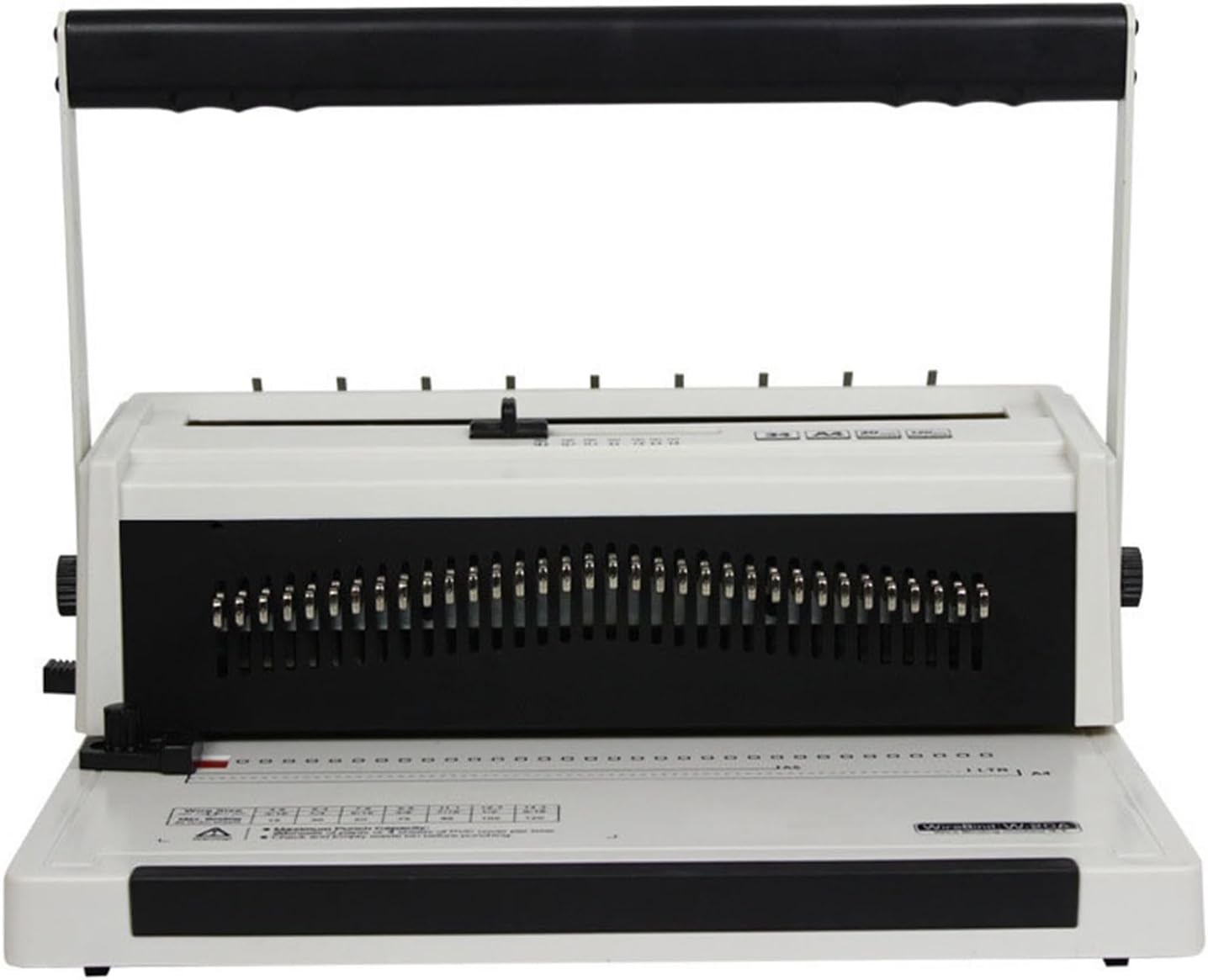 Binding Machines, YS-W20A Full Draw Knife Double Wire Iron Ring Binding Machine 34 Hole A4 Punching Machine Picture Book Desk Calendar(Square Hole)