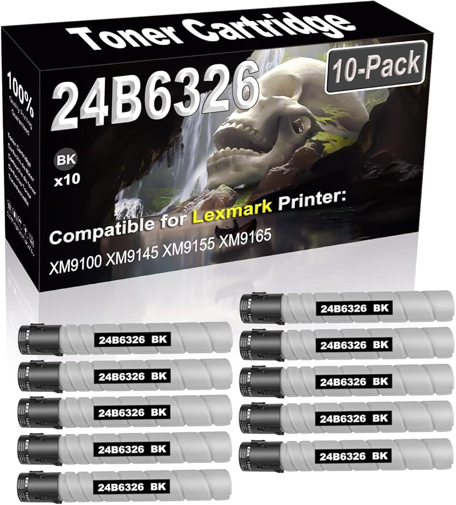 SINIYA 10-Pack (Black) Compatible High Yield 24B6326 Laser Printer Toner Cartridge use for XM9100 XM9145 XM9155 XM9165 Printer