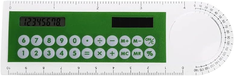 DUYHBAWRS Calculator Ruler Mini Digital Calculator 2 in 1 Kid Stationery School Office Gifts Solar Straightedge Calculator(Gray)