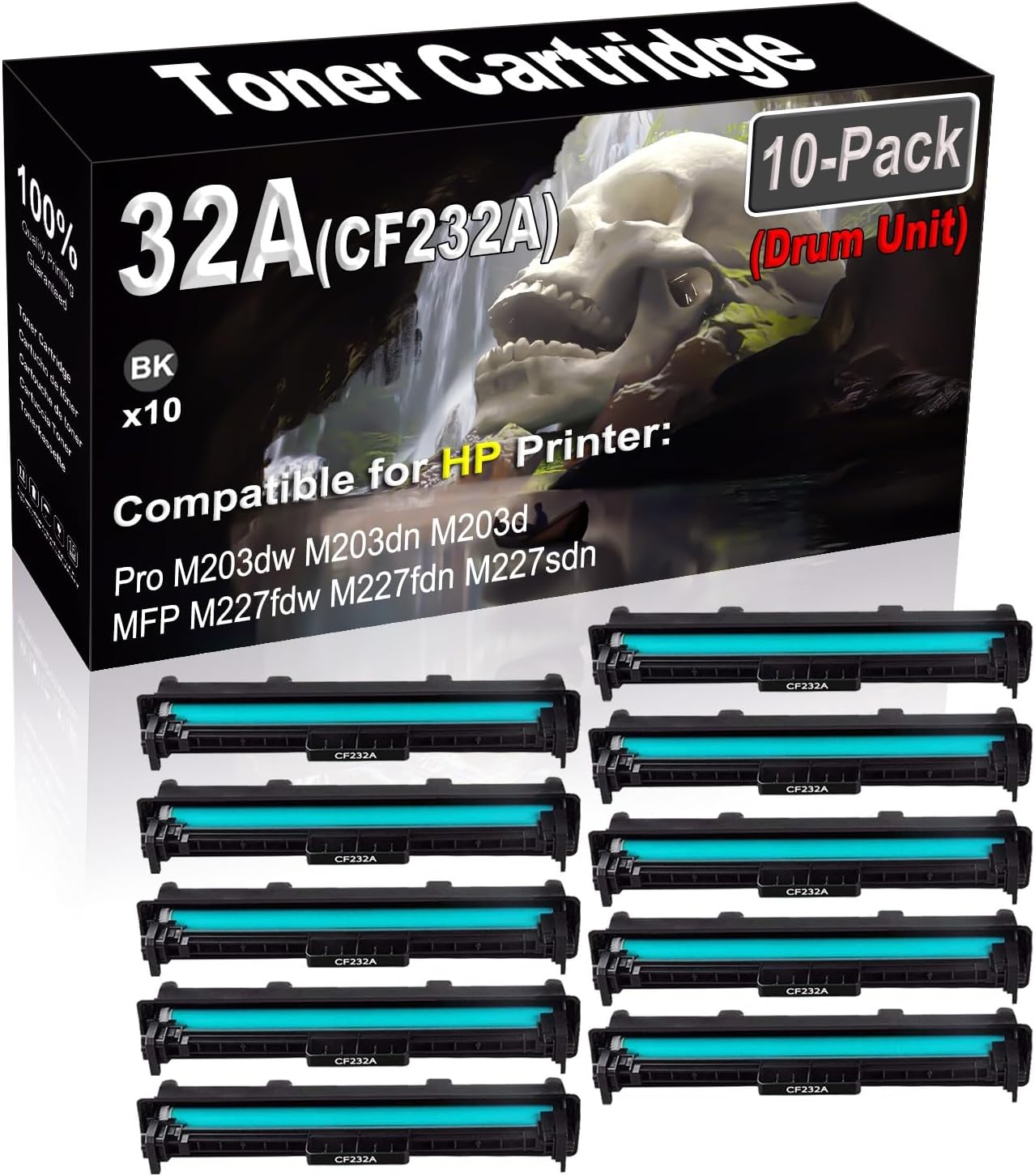 SINIYA 10-Pack Compatible High Capacity 32A CF232A Printer Drum Unit Used for Pro M203dw M203dn M203d MFP M227fdw M227fdn M227sdn Printer (Black)