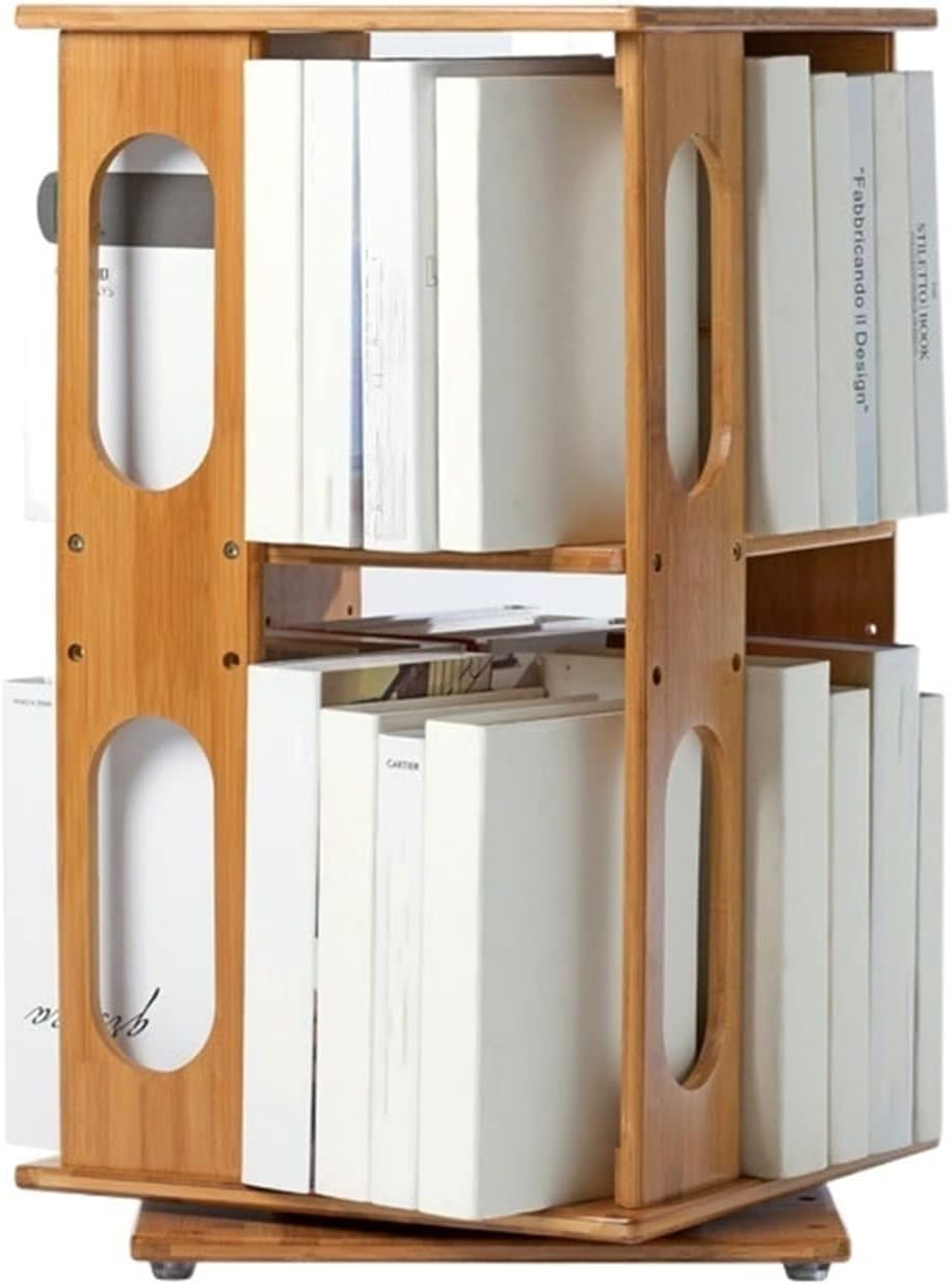 TOMYEUS Bookshelf Creative Rotating Simple Small Bookshelf Simple Modern Desktop Multi-Layer Shelf Small Bookcase Shelving Unit Bookcase