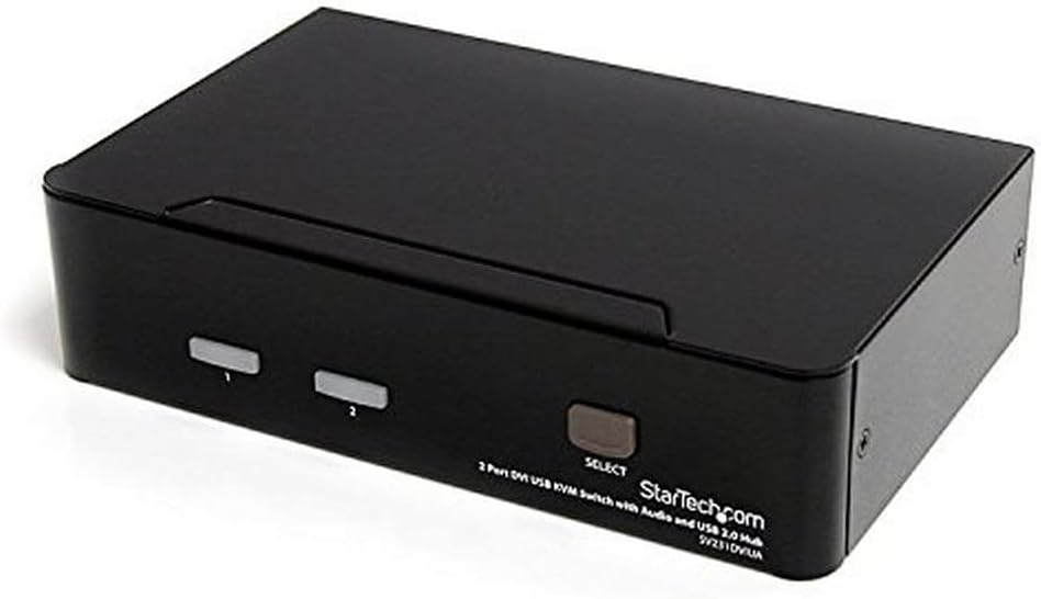 StarTech.com 2 Port DVI KVM Switch - USB DVI - Hot-key & Audio Support - 1920x1200 KVM Switch - KVM Video Switch , TAA (SV231DVIUA)