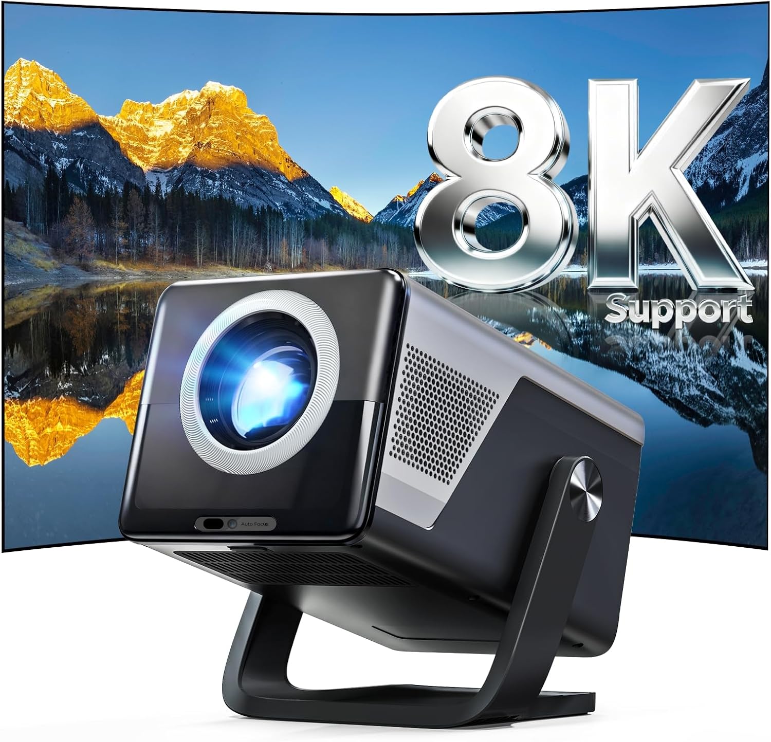 [8K 4K Support/2000 ANSI/AI Visual Calibration] Native 1080P Projector with Android 14 OS Smart Video Projector Compatible with Netflix YouTube Dolby Atmos AI Auto Focus&Keystone&Obstacle Avoidance