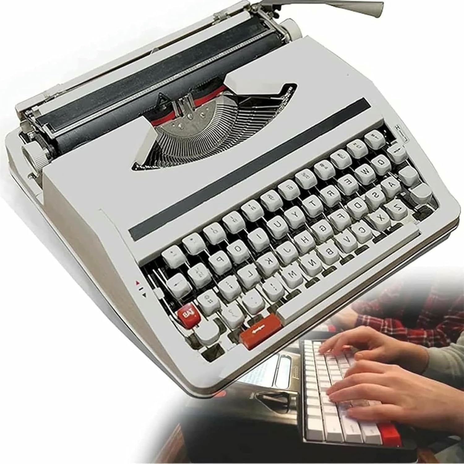 MNJVCFDS Vintage Typewriter for a Nostalgic Typewriter, Old Fashioned Manual Typewriter, Portable Flexible Buttons Clear Handwriting