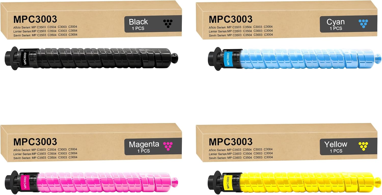 rito4colors MP C3003 Toner Replacement for Ricoh MPC3003 MPC3503 841813 841814 841816 841815 for MP C3003 C3004 C3503 C3504 Printers (4 Pack)